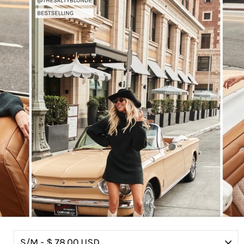 12th Tribe Salty Blonde Sweater Dress GREEN